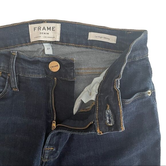 Frame Le High Slit Hem Skinny Jeans Wythe Size 27 - Picture 5 of 10